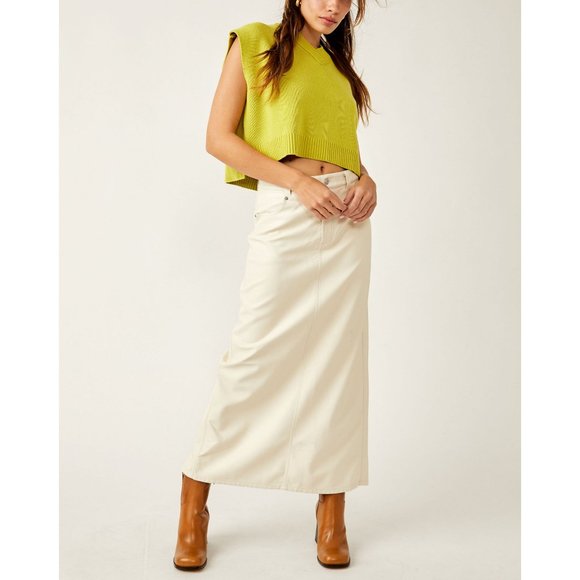 Free People Dresses & Skirts - FREE PEOPLE City Slicker Vegan Maxi Skirt / Nilla Cream